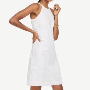 Ann Taylor White Eyelet Lace Halter Dress